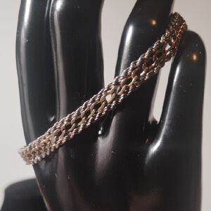 Vintage Milor Stamped Sterling 925 Silver And Gold Gilt Chain Bracelet